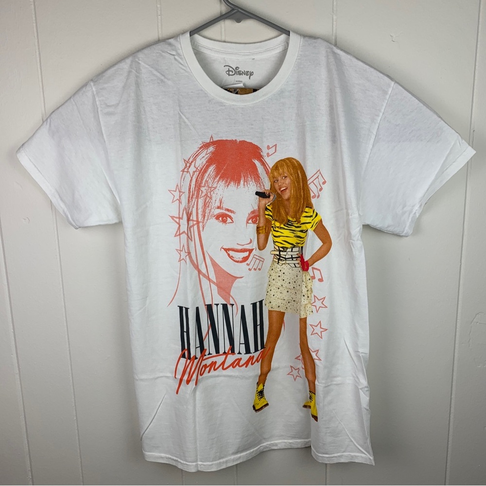 Disney Hannah Montana Shirt Retro Style White Adult Medium NWT